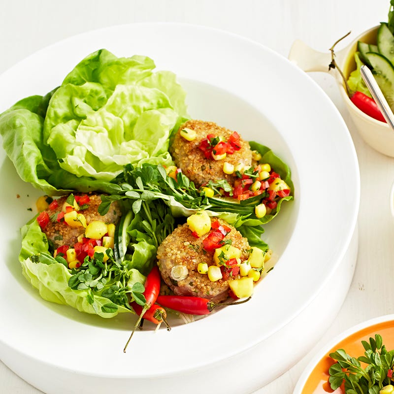 Photo of Spicy pork patties with mango and corn salsa by WW