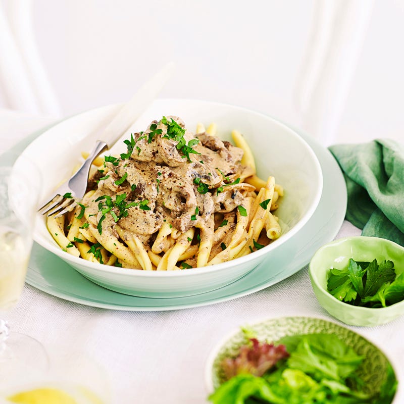 Photo of Beef Stroganoff with parsley garnish by WW