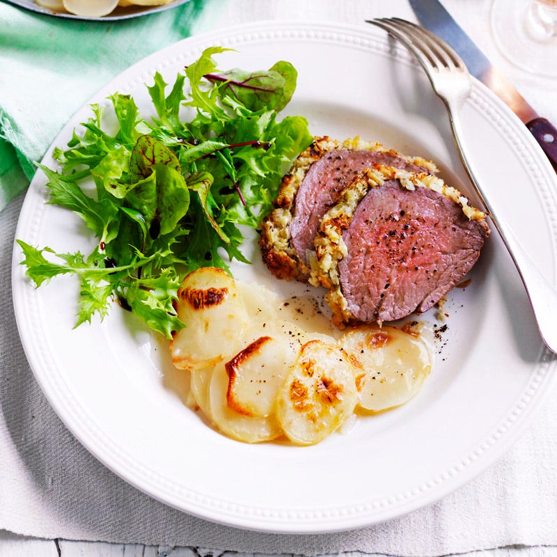 Photo of Leek-crusted beef fillet with potato bake by WW