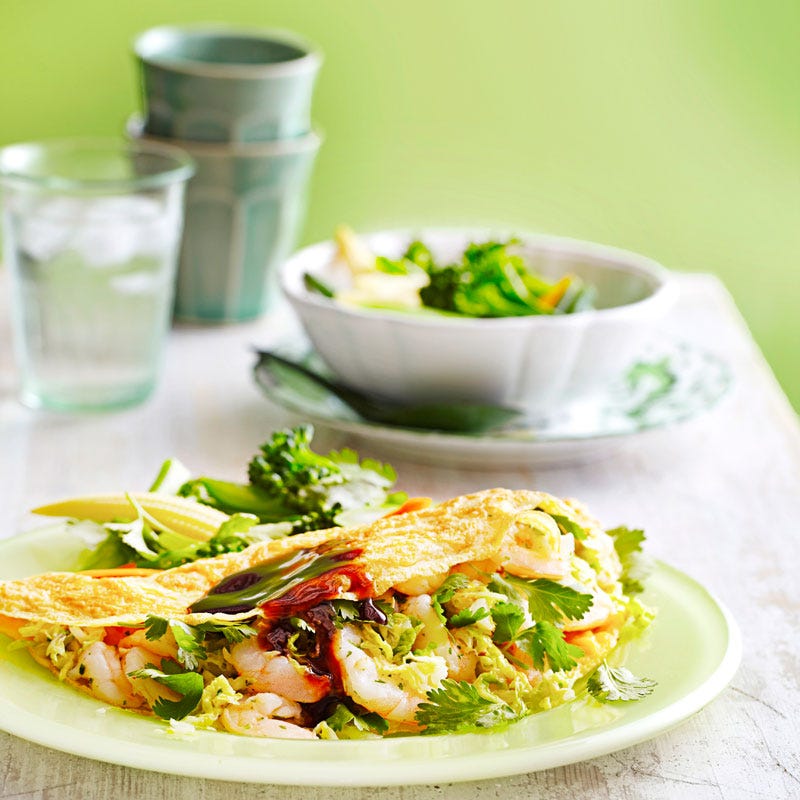 Photo of Stir-fried garlic prawn omelettes by WW