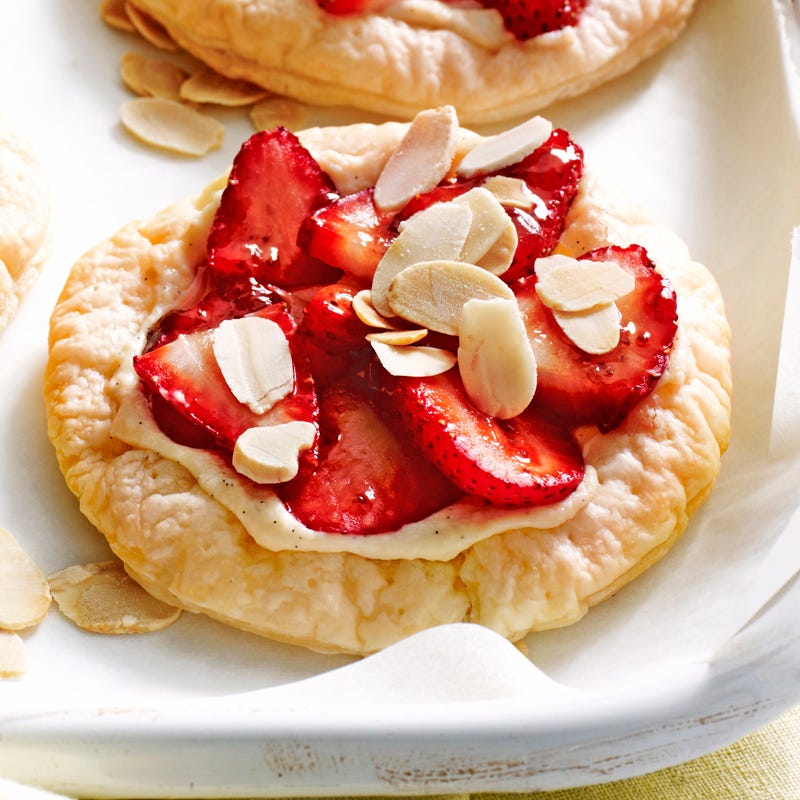 Photo of Warm glazed strawberry and ricotta tarts by WW