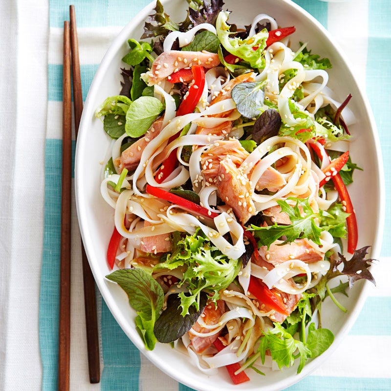 Photo of Teriyaki hot smoked salmon noodle salad by WW