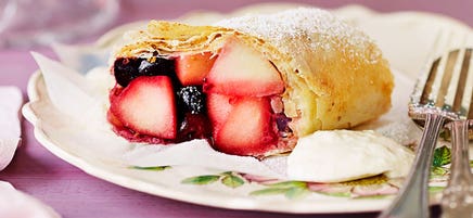 Cherry and apple strudel