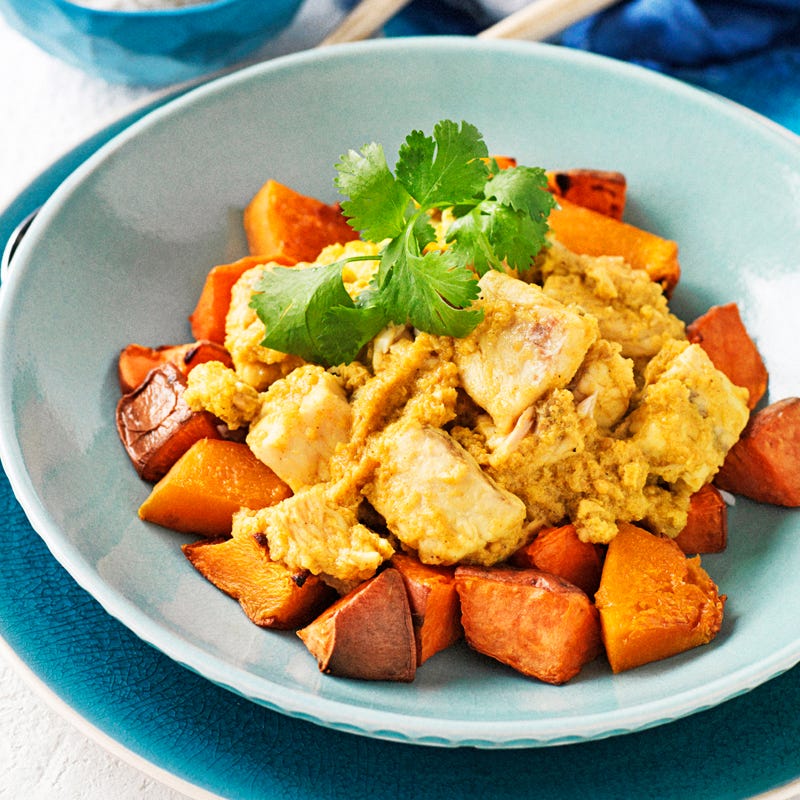 Photo of Fish curry with roasted sweet potato and pumpkin by WW