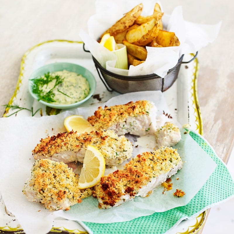Photo of Baked fish and chips with tartare sauce by WW