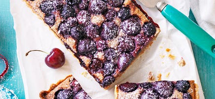 Cherry and hazelnut frangipane tart