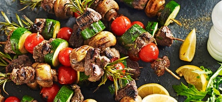 Rosemary and lemon kangaroo kebabs