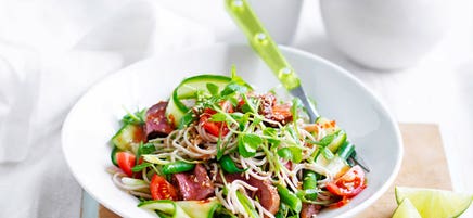 Sweet chilli lamb and noodle salad