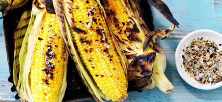 Grilled corn with chilli and rosemary salt