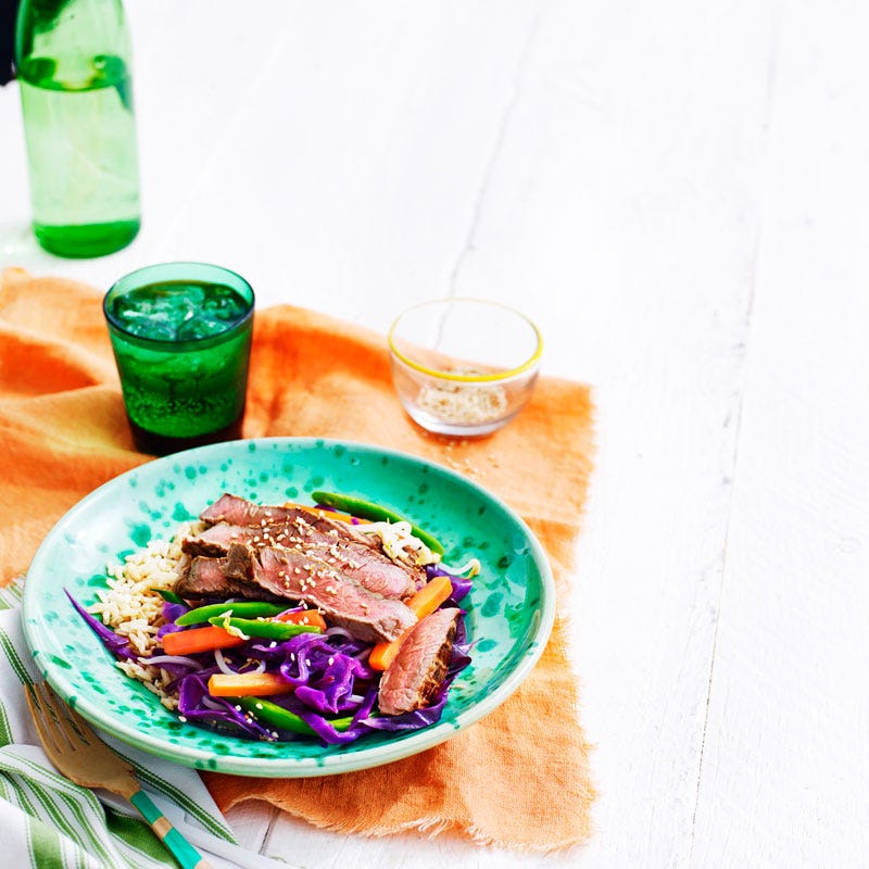 Photo of Spicy Korean beef with sesame vegetable salad by WW