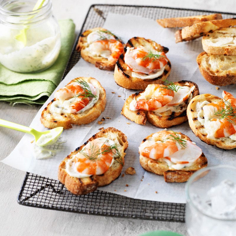 Photo of Prawn bruschetta with lemon and dill mayonnaise by WW