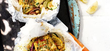 Chermoula fish parcels