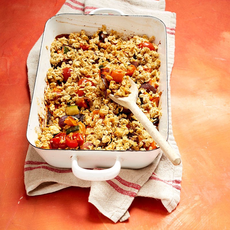 Photo of Roasted vegetable crumble with oat and parmesan topping by WW