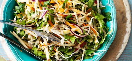 Kale, cabbage, apple and seed slaw