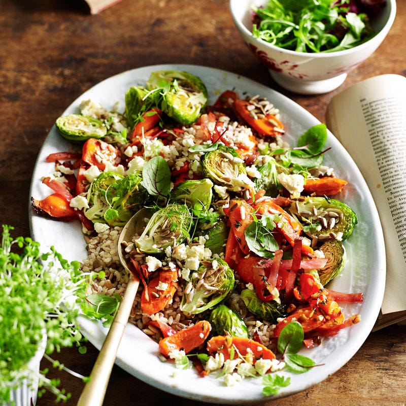 Photo of Roasted Brussels sprouts and warm carrot salad by WW