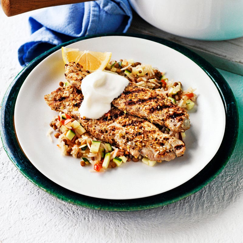 Photo of Dukkah pork with rice and lentils by WW