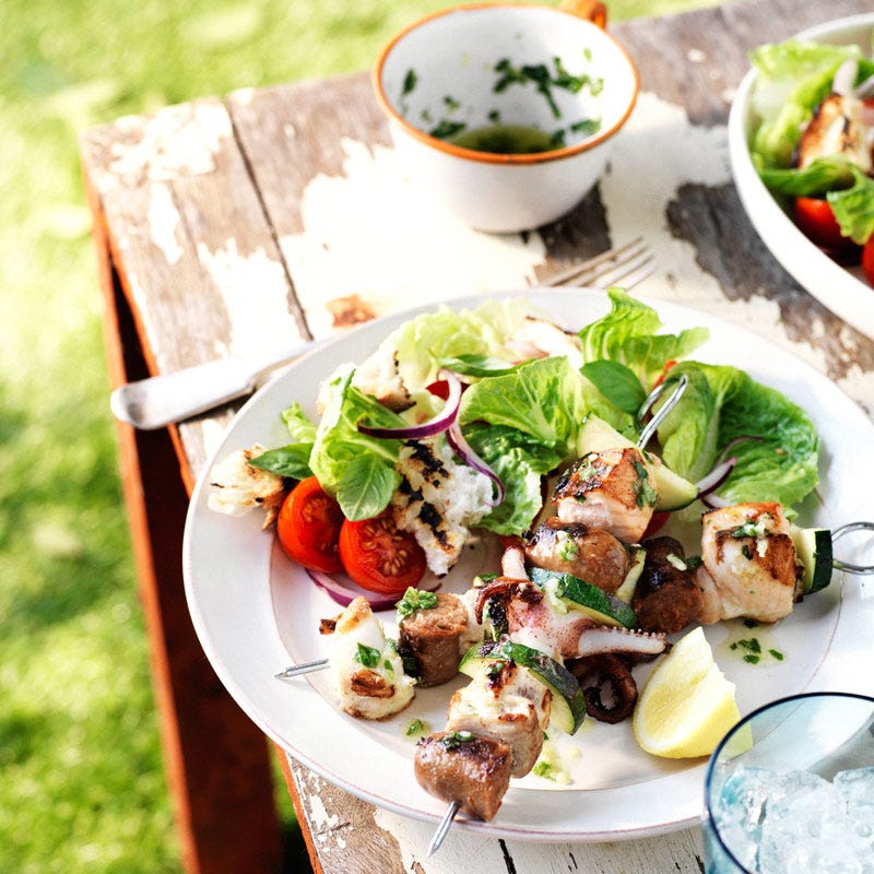 Photo of Surf and turf seafood skewers by WW
