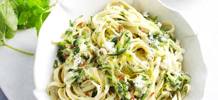 Zucchini, lemon and ricotta linguine