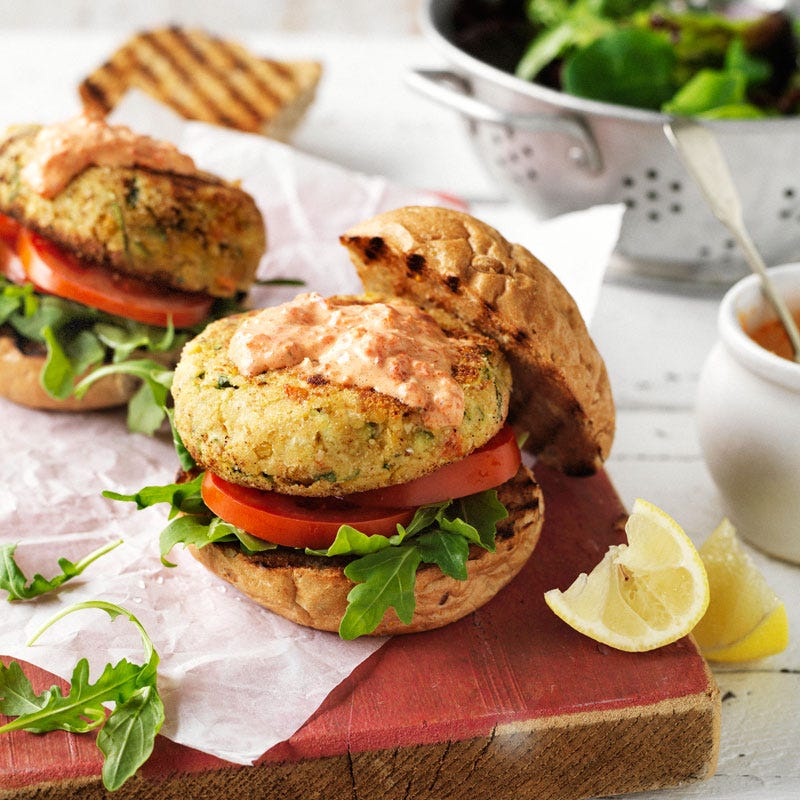Mediterranean chickpea burgers
