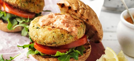 Mediterranean chickpea burgers