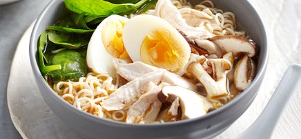 Chicken and ramen noodle soup