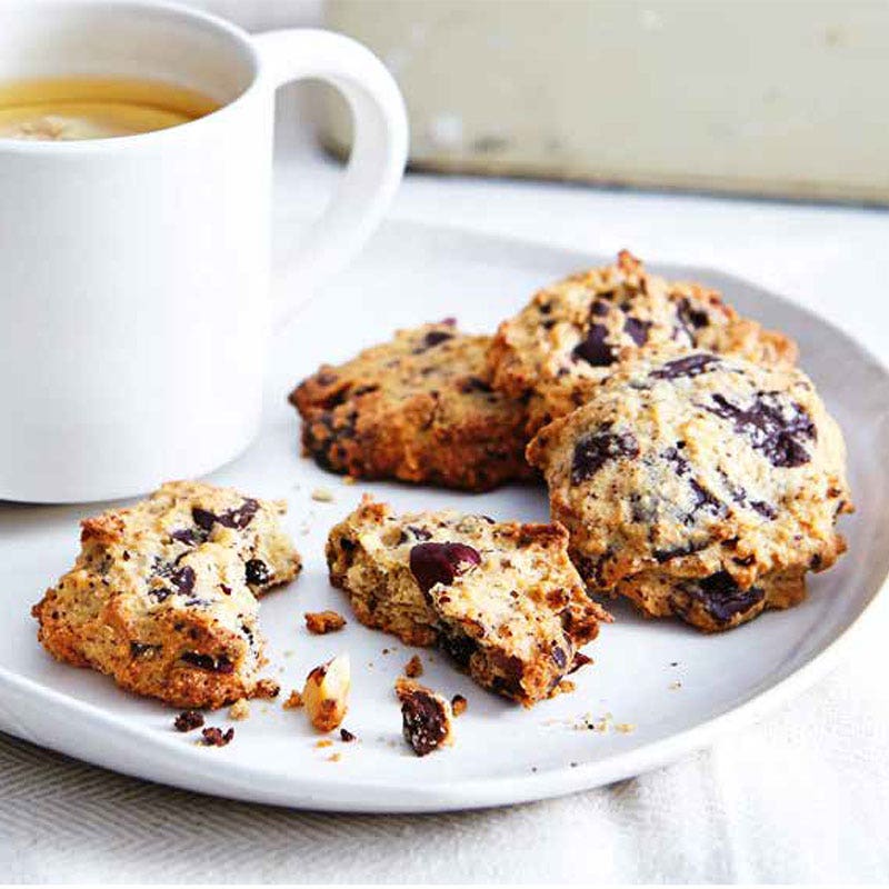 Choc-chunk hazelnut cookies