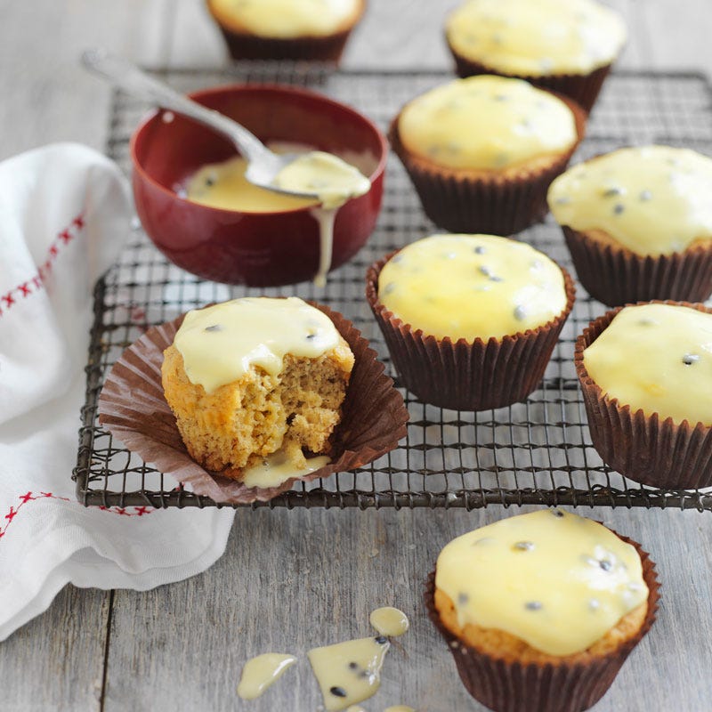 Photo of Banana and vanilla cupcakes with passionfruit icing by WW