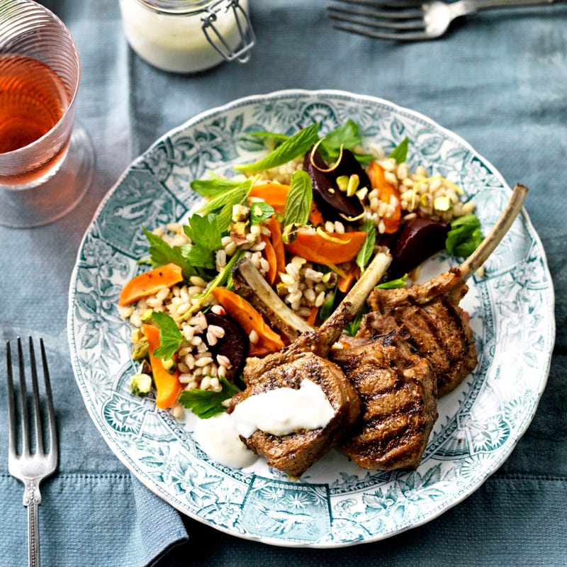 Photo of Grilled lamb cutlets with Moroccan carrot and beetroot salad by WW