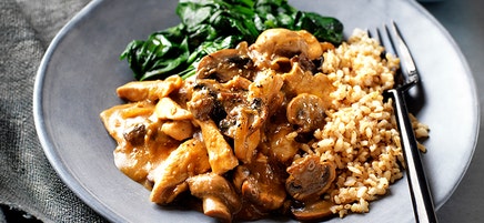 Chicken and mushroom stroganoff