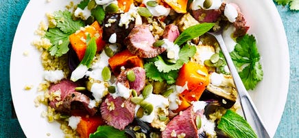 Lamb and freekeh salad