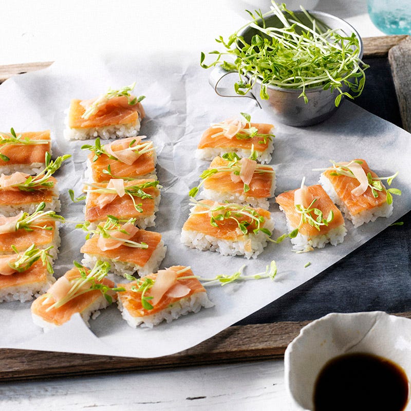 Photo of Smoked salmon sushi slice by WW