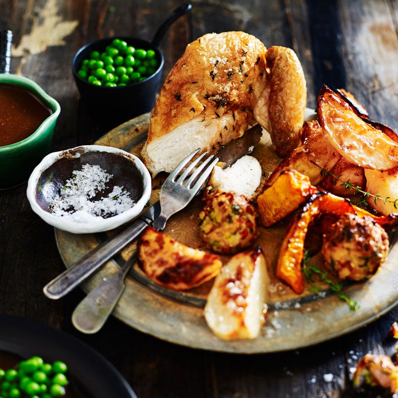 Photo of Roast chicken with stuffing and onion gravy by WW