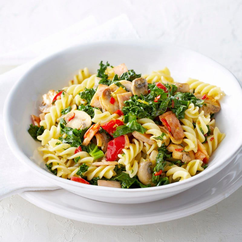 Photo of Kale, bacon and mushroom sauce by WW