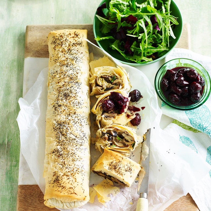 Photo of Mushroom strudel with spiced cherry sauce by WW
