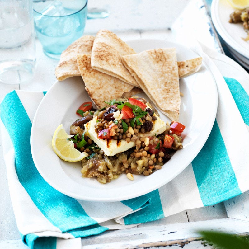 Photo of Smokey eggplant with haloumi and sicilian salsa by WW