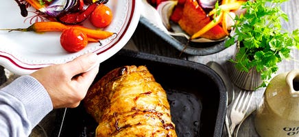 Porchetta and roast vegetables