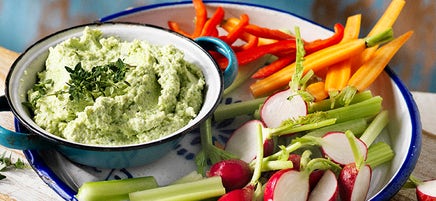 Broad bean, ricotta and thyme dip