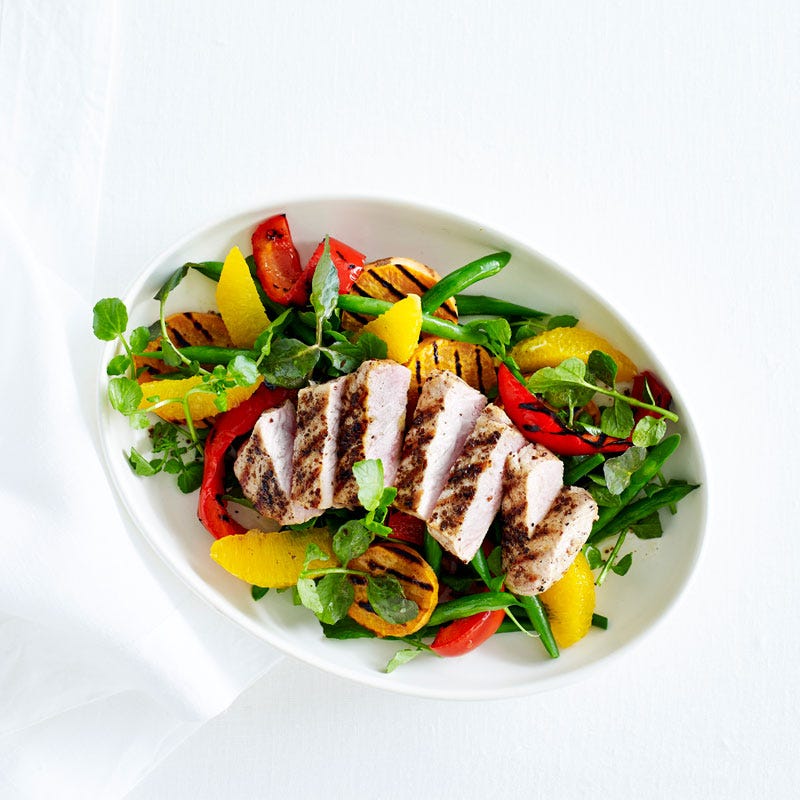 Photo of Sumac pork, sweet potato and bean salad with orange dressing by WW