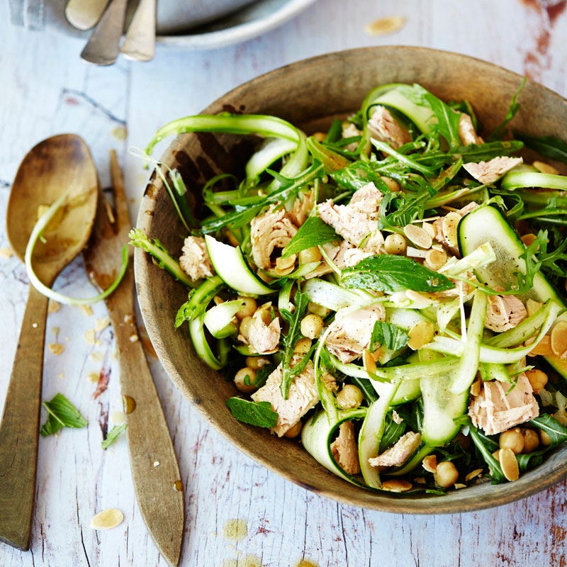Photo of Raw green salad with tuna and mustard dressing by WW