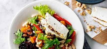 Baked ricotta and pumpkin salad