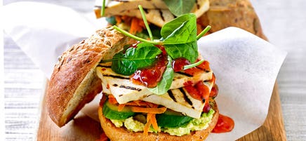 Sweet chilli tofu burger