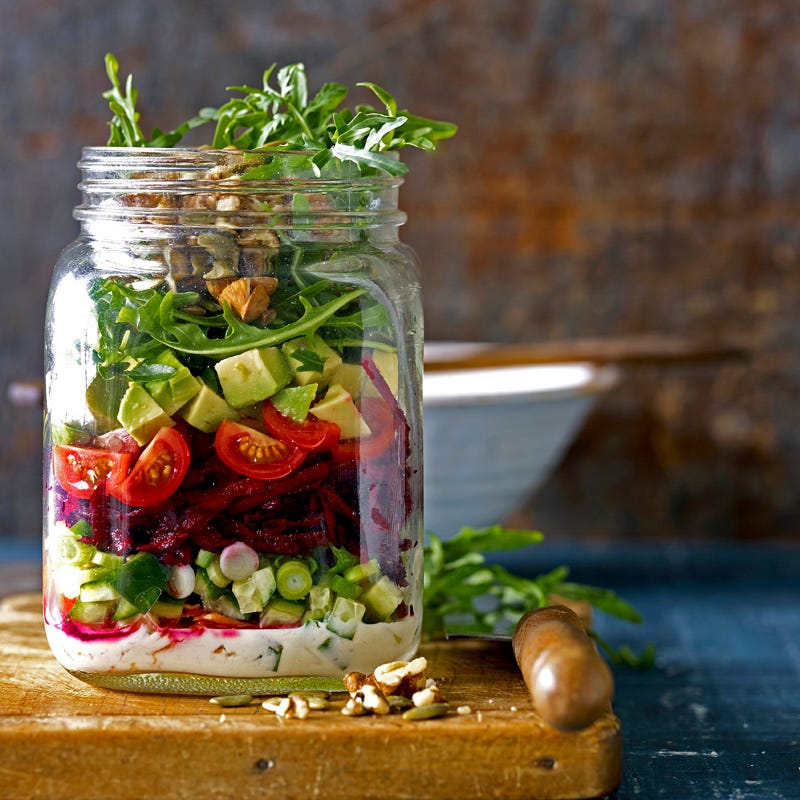 Raw vegan salad jar