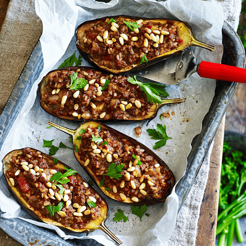 Lebanese stuffed eggplants