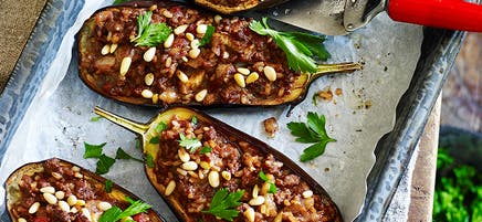 Lebanese stuffed eggplants