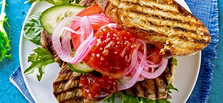 Hearty steak sandwiches