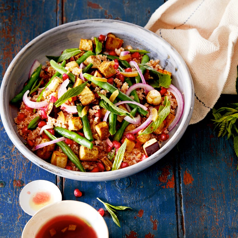 Photo of Roasted eggplant, cracked wheat, pomegranate and mint salad by WW
