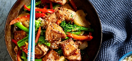 Japanese salmon stir-fry