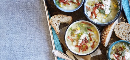 Fish and corn chowder