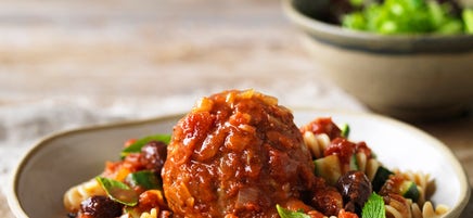 Lamb and feta mega meatballs