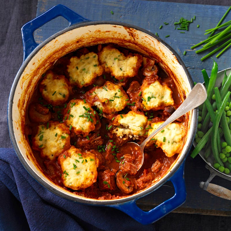 Photo of Peppered veal and mushroom stew with chive dumplings by WW